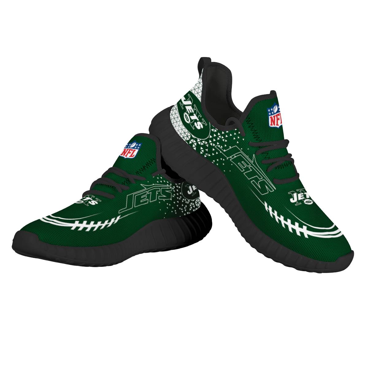 Women's NFL New York Jets Mesh Knit Sneakers/Shoes 001